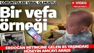 Cumhurbaşkanı Erdoğan, Büyük İstanbul Mitingi'nde gündem olan Hüseyin amca ile görüştü