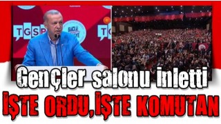 Cumhurbaşkanı Erdoğan'a gençlerden tezahürat: İşte ordu işte komutan