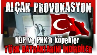 HDP ve PKK yandaşlarından çirkin provokasyon: Türk bayraklarını indirdiler!