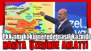 İçişleri Bakanı Süleyman Soylu harita üzerinden terörden temizlenen bölgeleri gösterdi