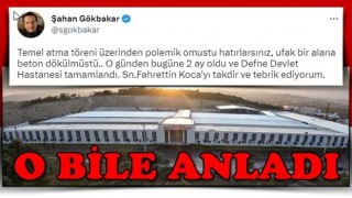 Şahan Gökbakar'dan Defne Devlet Hastanesi paylaşımı