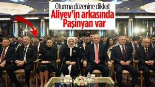 Beştepe'deki törende Nikol Paşinyan İlham Aliyev'in arkasına oturtuldu