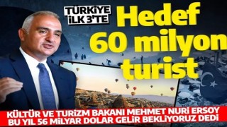 Kültür ve Turizm Bakanı Ersoy, turizm hedefini açıkladı: 60 milyon ziyaretçi, 56 milyar dolar gelir'