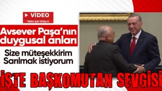 Cumhurbaşkanı Erdoğan duygusal anlar yaşayan Avsever Paşa'yı sarılarak teselli etti