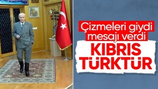 Devlet Bahçeli çizmelerini giydi, mesajı verdi: Kıbrıs Türk’tür