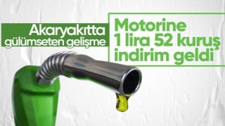 Motorinin litre fiyatına 1 lira 52 kuruş indirim