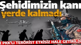 Şehidimizin kanı yerde kalmadı! Pençe-Kilit Operasyonu bölgesinde 2 PKK’lı terörist etkisiz hale getirildi