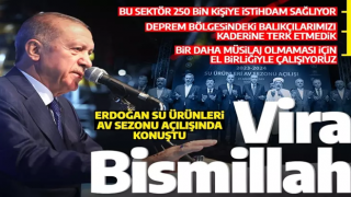 Cumhurbaşkanı Erdoğan, su ürünleri av sezonu açılış töreninde konuştu.