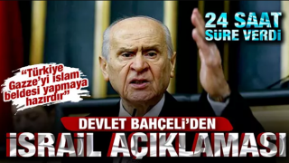 Devlet Bahçeli'den İsrail açıklaması: Türkiye, Gazze'yi İslam beldesi yapmaya hazırdır