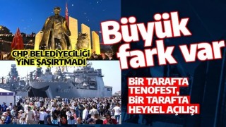 Bir tarafta TEKNOFEST, bir tarafta heykel açılışı! CHP’li Belediye şaşırtmadı!
