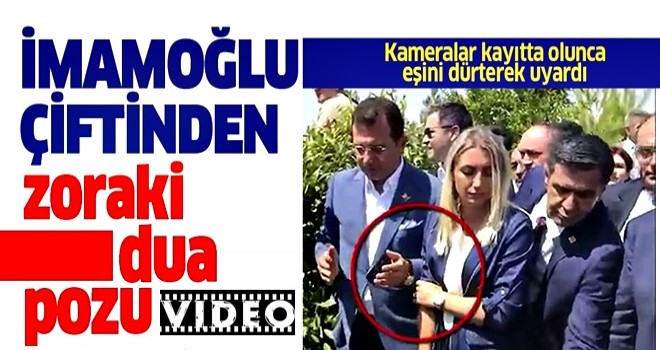 Ekrem İmamoğlu ve eşi Dilek İmamoğlu’ndan zoraki dua pozu .