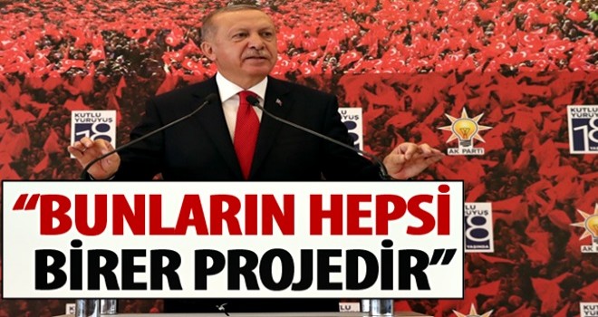 Cumhurbaşkanı Erdoğan: Bunların hepsi birer projedir