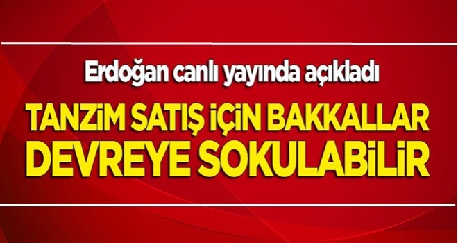 Erdoğan'dan 'tanzim satış' açıklaması: Bakkallar da devreye sokulabilir