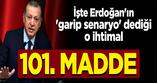 İşte Erdoğan'ın 'garip senaryo' dediği o ihtimal: 101. madde