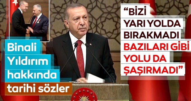 Başkan Erdoğan Binali Yıldırım'a Devlet Şeref Madalyası Tevcih etti