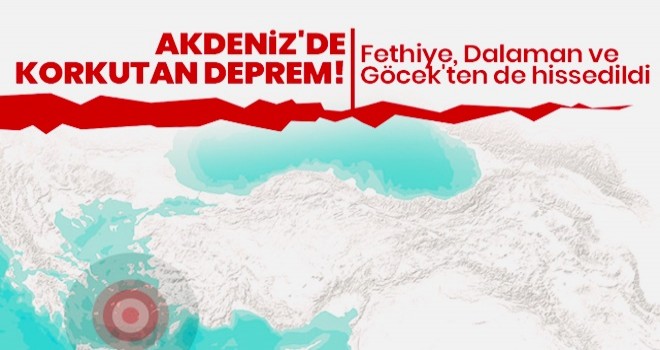 Akdeniz'de 5.1 büyüklüğünde deprem