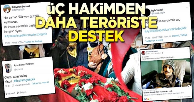 Üç hakimden daha teröriste destek