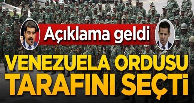 Venezuela ordusu tarafını seçti