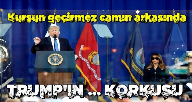 Trump, kurşun geçirmez camın arkasında konuştu