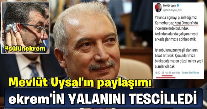 Mevlüt Uysal'ın paylaşımı, İmamoğlu'nun yalanını tescilledi!