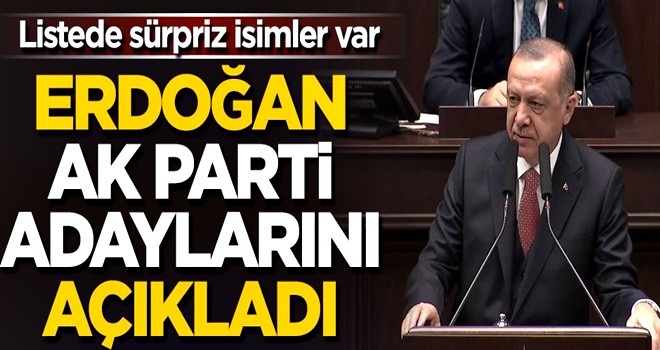 Başkan Erdoğan, AK Parti adaylarını açıkladı! Listede sürpriz isimler var