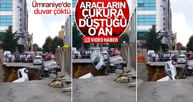 Ümraniye'deki inşaatın çökme anı kamerada