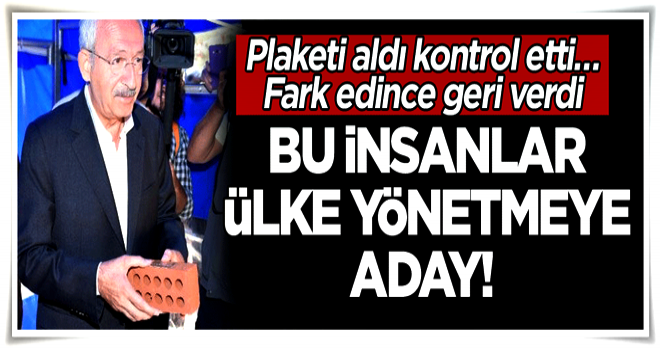 Bu insanlar ülke yönetmeye aday! Plaketi aldı kontrol etti… Fark edince geri verdi