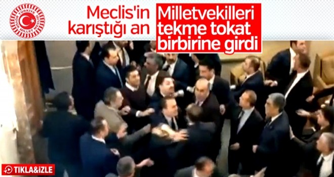 Meclis'te kavga anlarına ait görüntüler