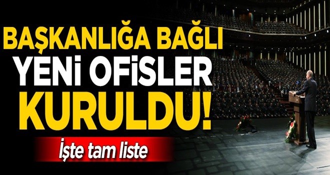 Başkanlığa bağlı yeni ofisler kuruldu! İşte tam liste