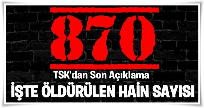 TSK'dan flaş açıklama! Öldürülen terörist sayısı...