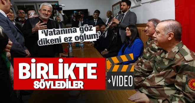 Erdoğan, 'Bil oğlum' türküsüne eşlik etti