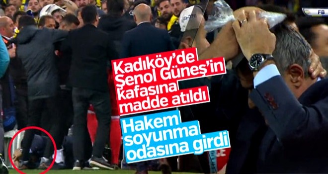 Şenol Güneş'e yabancı madde atıldı maç durdu