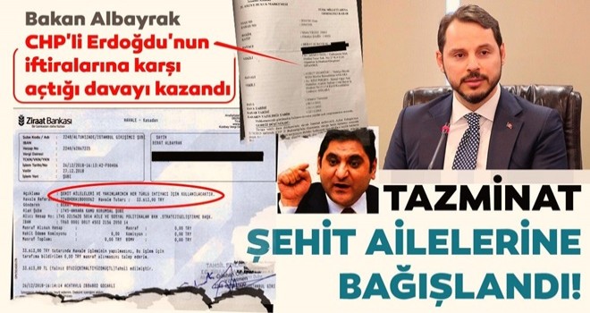 Bakan Albayrak: CHP'li Erdoğdu'nun iftiralarına karşı açtığımız davayı kazandık