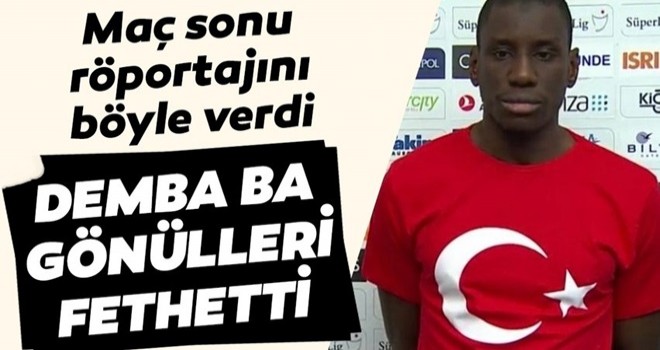 Demba Ba gönülleri fethetti! Röportajı Türk bayraklı tişörtle verdi