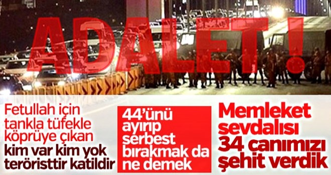 Şehitler Köprüsü davasında 44 sanığa BERAAT !