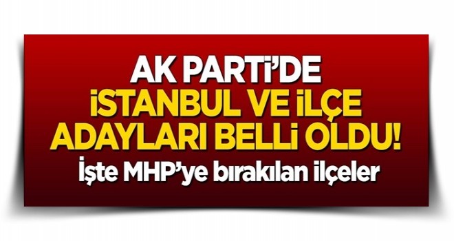 AK Parti'de İstanbul ve ilçe adayları belli oldu!