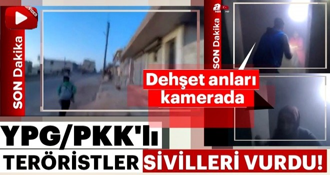 YPG/PKK'lı teröristlerin sığınaktaki sivilleri roketle vurma anı kamerada!