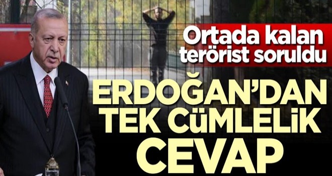 Ortada kalan terörist soruldu! Erdoğan'dan tek cümlelik cevap