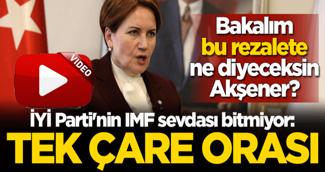 İYİ Parti'nin IMF sevdası bitmiyor: Tek çare orası