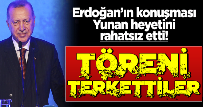 Başkan Erdoğan'ın konuşmasından rahatsız olan Yunan heyeti TANAP törenini terketti