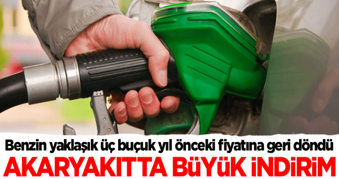 Benzine ve motorine büyük indirim