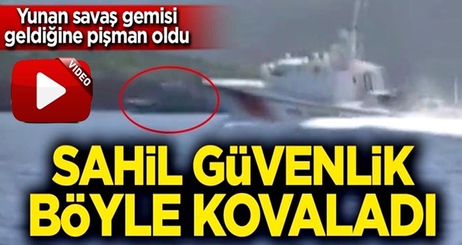 Türk botu Yunan askeri gemisini böyle kovaladı