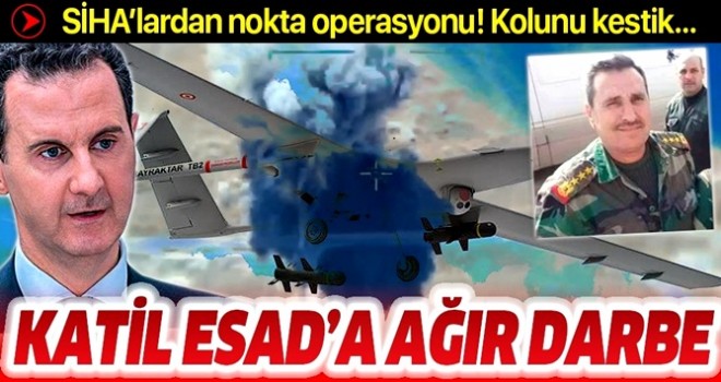 SİHA'lardan katil Esad'a ağır darbe! Sağ kolu Tuğgeneral Burhan Rahmun ve iki önemli komutan öldürüldü .