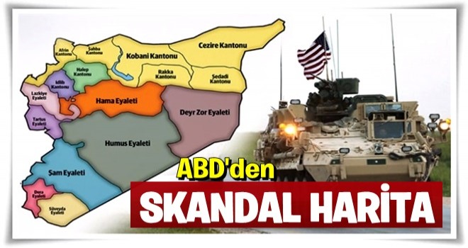 ABD'den skandal harita: Suriye’yi tamamen bölüp ülkenin kuzeyini terör örgütü PKK'ya verdiler