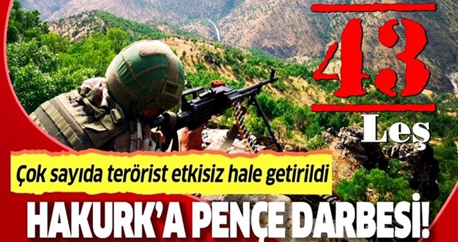 Hakurk'a "Pençe" darbesi! Etkisiz hale getirilen terörist sayısı 43'e yükseldi .