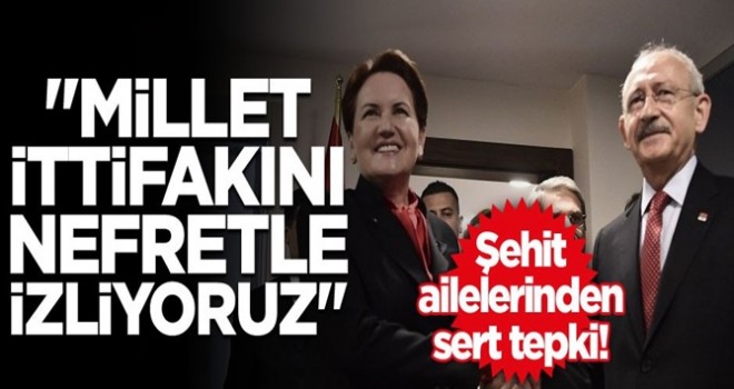 Şehit ailelerinden sert tepki! "Millet ittifakını nefretle izliyoruz"