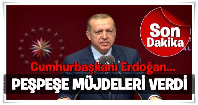 Cumhurbaşkanı Erdoğan peş peşe müjdeleri verdi