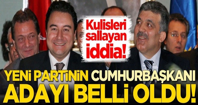 Çarpıcı iddia: Yeni partinin cumhurbaşkanı adayı belli oldu!