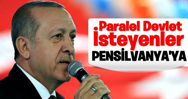 Cumhurbaşkanı Erdoğan: Paralel devlet isteyenler Pensilvanya'ya