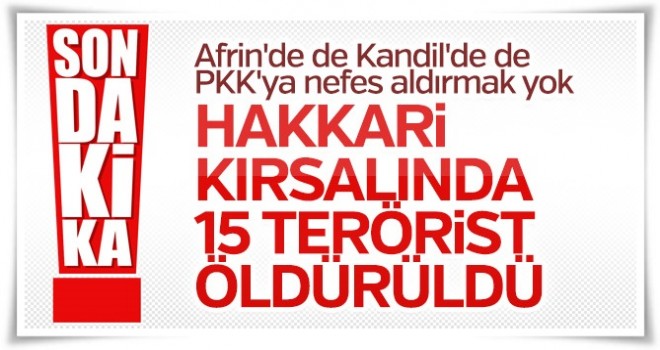 Hakkari'de 15 terörist öldürüldü